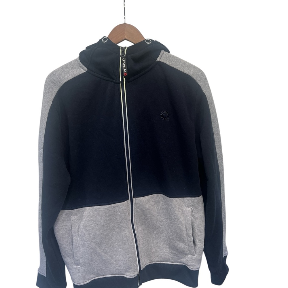 Akademiks Blueand Gray Zip-Up Hoodie L